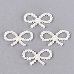 Marfil Encantos del conector de plástico ccb, enlaces bowknot, blanco cremoso, 16.5x19.5x2.5 mm, agujero: 6.5x9.5 mm, Sobre 1282 unidades / 500 g