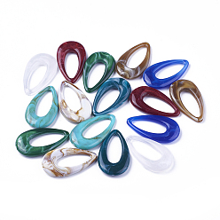 (52) Непрозрачная лаванда Акриловые подвески, Стиль имитация драгоценных камней, слеза, разноцветные, 44.5x25.5x6 мм, отверстие : 1.4 мм