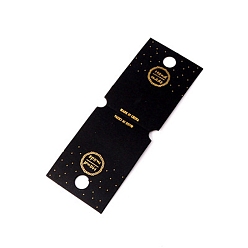 Black Rectangle Gilding Paper Display Cards, for Necklace, Black, 14x5cm, 100pcs/set