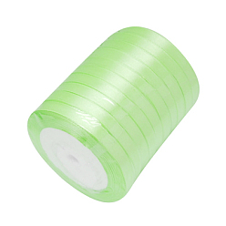 Светло-зеленый Односторонняя атласная лента, Полиэфирная лента, светло-зеленый, 1/4 дюйм (6 мм), около 25 ярдов / рулон (22.86 м / рулон), 10 рулоны / группа, 250yards / группа (228.6 м / группа)