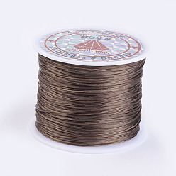 Saddle Brown Flat Elastic Crystal String, Elastic Beading Thread, for Stretch Bracelet Making, Saddle Brown, 0.5mm, about 49.21 yards(45m)/roll