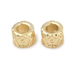 Настоящее золото 14K Spacer бисер латунные, цветок, реальный 14 k позолоченный, 6x5x4 мм, отверстие : 3 мм