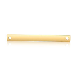 Golden 201 Stainless Steel Links connectors, Rectangle, Golden, 35x3.5x1.5mm, Hole: 1.2mm