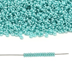 (132) Opaque Luster Turquoise Toho 11/0 полукруглые бусины, японский бисер, (132) матовый глянец бирюзовый, 11/0, 2.2x0.9 мм, отверстие : 0.8 мм, Около 1733 шт / 10 г