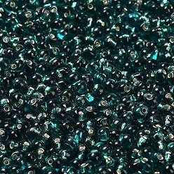 (DP2425) Silverlined Teal Миюки 3.4мм капельные бусины, японский бисер, серебряная подкладка, (dp2425) серебристо-голубой, 3.4x3 мм, отверстие : 0.65 мм, Около 900 шт / 50 г