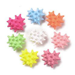 Mixed Color Printed Opuque Acrylic Beads, Sea Urchin, Mixed Color, 21.5~22x24x13~14mm, Hole: 2mm