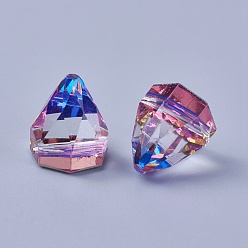 Violet Blue Flat Back K9 Glass Rhinestone Charms, Back Plated, Cone, Faceted, Violet Blue, 11~12x10mm, Hole: 1.2mm