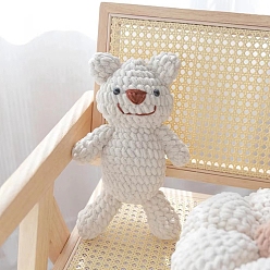 WhiteSmoke DIY Bear Display Decoration Crochet Kit, Including Embroidery Needles & Thread, WhiteSmoke, 10mm