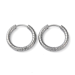 Нержавеющая Сталь Цвет Не тускнеют 304 серьги-кольца из нержавеющей стали, цвет нержавеющей стали, 16x17x2.5 мм