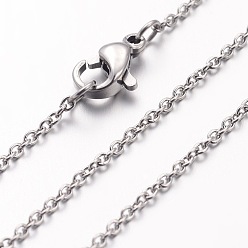 Stainless Steel Color 304 Stainless Steel Necklace, Cable Chains, with Lobster Clasps, for DIY Jewelry Crafting, Stainless Steel Color, 19.69 inch(500mm), 1.5mm