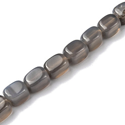 Grey Agate Natural Grey Agate Beads Strands, Cuboid, 8.5~11x7.5~9x7.5~9mm, Hole: 1.2mm, about 20pcs/strand, 7.72~8.74 inch(19.6~22.2cm)