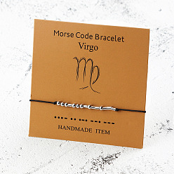 Virgo Zodiac Bracelets with Morse Code & Constellation Paper Card - 12 Astrology Signs