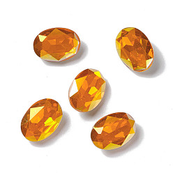 Солнце Светлая гальваническая пластина в стиле ab k9 стеклянные кабошоны со стразами, задние и задние, граненые, овальные, солнце, 14x10x5 мм