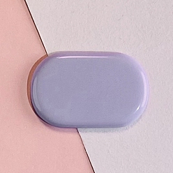 Medium Slate Blue Plastic Snap Hair Clip Finding, Oval, Medium Slate Blue, 43x28mm
