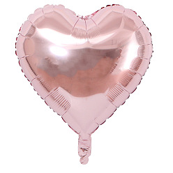 Pink Heart Aluminum Film Valentine's Day Theme Balloons, for Party Festival Home Decorations, Pink, 450mm