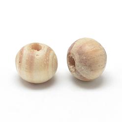 Blanched Almond Natural Unfinished Wood Beads, Round Wooden Loose Beads Spacer Beads for Craft Making, Lead Free, Blanched Almond, 8x7mm, Hole: 2.5mm, about 3687pcs/500g