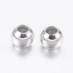 Silver Iron Spacer Beads, Silver Color Plated, 2.5x2mm, Hole: 1.5mm