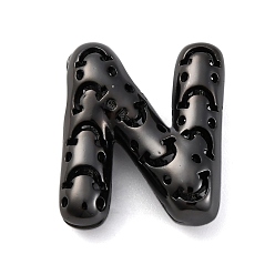 Letter N Латунные подвески, стойки покрытие, долговечный, без кадмия и без свинца, подвески с полыми буквами, Письмо N, 20.5x17x7.5 мм, отверстие : 4.7x3 мм