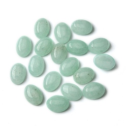 White Jade Natural White Jade Cabochons, Oval, Dyed, Aquamarine, 8~8.5x6~6.5x2.5~3.5mm