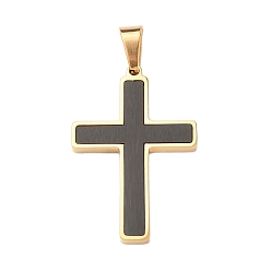 (52) Непрозрачная лаванда Подвески из матовой 304 нержавеющей стали, крестик, вакуумное покрытие pvd, разноцветные, 38.5x26x3 мм, отверстие : 8x5 мм