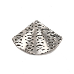 Stainless Steel Color 304 Stainless Steel Pendant Enamel Settings, Fan, Stainless Steel Color, 21x29x2mm, Hole: 1.2mm
