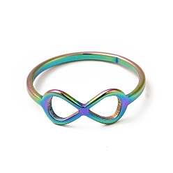 Rainbow Color Ионное покрытие (ip) 201 бесконечное кольцо из нержавеющей стали для женщин, Радуга цветов, размер США 6 1/4 (16.7 мм)