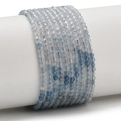 Аквамарин Нити из бусин бирюзового цвета с градиентным переходом цвета, натурального дьявольского синего., круглые, граненые, 2 мм, отверстие : 0.5 мм, около 189 шт / нитка, 15.55'' (39.5 см)