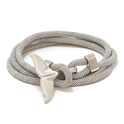 Gainsboro Cotton Cord Bracelets, with Alloy Finding, Gainsboro, 24-3/4 inch(63cm)