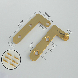 Golden Bress Pivot Hinges Offset Knife Hinges, Rotating Hinges, for Wardrobe Door and Table Accessories, Golden, 49x25mm