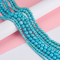 Магнезит Бусины из натурального магнезита, окрашенная и подогревом, круглые, 10 мм, отверстие : 1 мм, около 39 шт / нитка, 15.75'' (40 см)