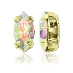 00030 200 Crystal AB Пришивные чашки preciosa® maxima crystal, многожильных ссылки, чешский хрусталь, с настройками латуни, 719 39 056 наветт, золотые, 00030 200 кристалл аб, 10x5 мм