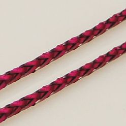 Cerise Braided Non-Elastic Beading Thread, Metallic Thread, Embroidery Thread, Cerise, 0.6mm, about 10.93 yards(10m)/roll