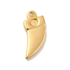 Real 18K Gold Plated Ion Plating(IP) 304 Stainless Steel Pendants Cabochon Settings, Dagger Shape, Real 18K Gold Plated, Tray: 3mm, 19.5x13x3mm, Hole: 1.6mm