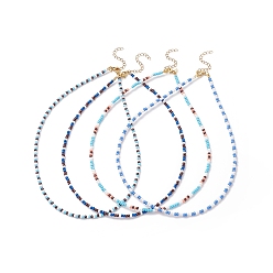 Mixed Color 4Pcs 4 Colors Glass Seed Beaded Necklaces Set for Women, Mixed Color, 16.54 inch(42cm), 1Pc/style