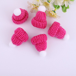 Camellia Polyester Doll Woolen Hat, for Accessories Decorate Doll, Camellia, 60x43x12.5mm