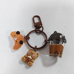 Кокосово-Коричневый Подвеска из смолы в виде чашки для чая с молоком, С результатами сплава и железа, кокосового коричневый, 87 мм, Кулон : 20~30 мм