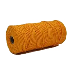 Dark Orange Cotton String Threads, Macrame Cord, Decorative String Threads, for DIY Crafts, Gift Wrapping and Jewelry Making, Dark Orange, 3mm, about 109.36 Yards(100m)/Roll
