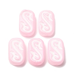 Pink Бусины лэмпворк , овал с амулетом, розовые, 20x12x6~7 мм, отверстие : 1.2~1.4 мм