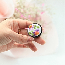 Medium Orchid Flower Pattern Handmade Embroidery DIY Creative Brooch Jewelry Sets, Cartoon Cute Badge Accessories, Children's Couple Gifts Souvenirs, Medium Orchid, 35mm