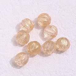 Jaune Verge D'or Perles de verre tchèques, citrouille, jaune verge d'or clair, 8mm, Trou: 1mm
