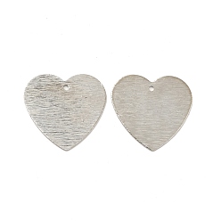Платина Стойки обшивки латунные подвески, долговечный, без кадмия и без свинца, , сердце, платина, 22x23.5x0.7 мм, отверстие : 1.5 мм