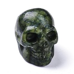 Other Jade Halloween Natural Xinyi Jade/Chinese Southern Jade  Home Decorations, Skull, 38~38.5x32~32.5x49~50mm