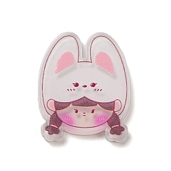 Kaninchen Cabochons Kunststoff-Cabochons, Mädchen, Kaninchen, 25x20x2 mm