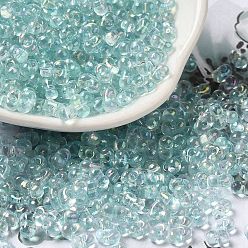Pale Turquoise Glass Seed Beads, Peanut, Pale Turquoise, 5.5~6x3~3.5x3mm, Hole: 1~1.2mm