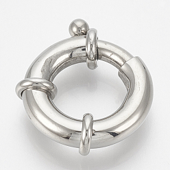Stainless Steel Color 304 Stainless Steel Spring Ring Clasps, Ring, Stainless Steel Color, 22x19x6mm, Inner Diameter: 10mm