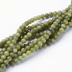 Olive Drab Natural Gemstone Beads, Taiwan Jade, Natural Energy Stone Healing Power for Jewelry Making, Round, Olive Drab, 8mm, Hole: 1.5mm, about 46~48pcs/strand, 15~16 inch