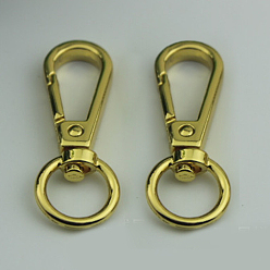 Золотой Поворотные застежки из каплевидного сплава, застежки-молнии, золотые, 5x1.8x0.6 см, отверстие : 13 мм