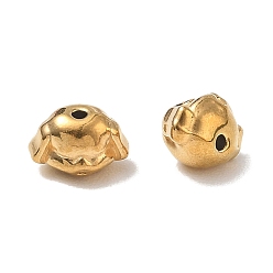 Real 18K Gold Plated 304 Stainless Steel Beads, Dog, Ion Plating(IP), Real 18K Gold Plated, 6x9x7mm, Hole: 1.2mm