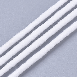 Blanc Bande élastique ronde en polyester et spandex pour boucle d'oreille, matériau de couverture buccale jetable bricolage, blanc, 2.8 mm, 300 cour / rouleau