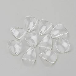 Clear Transparent Acrylic Pendants, Petal, Clear, 17.5x13x3mm, Hole: 2mm, about 1530pcs/500g